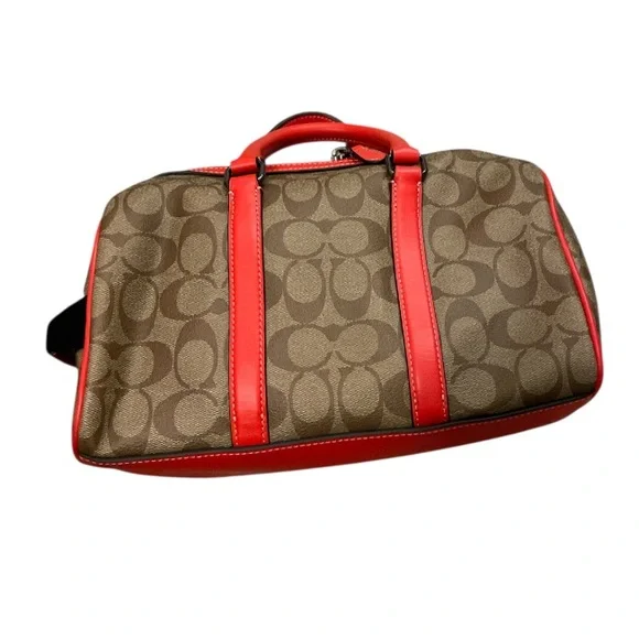 Coach Brown and Red Men's Bag - Picture 5 of 9